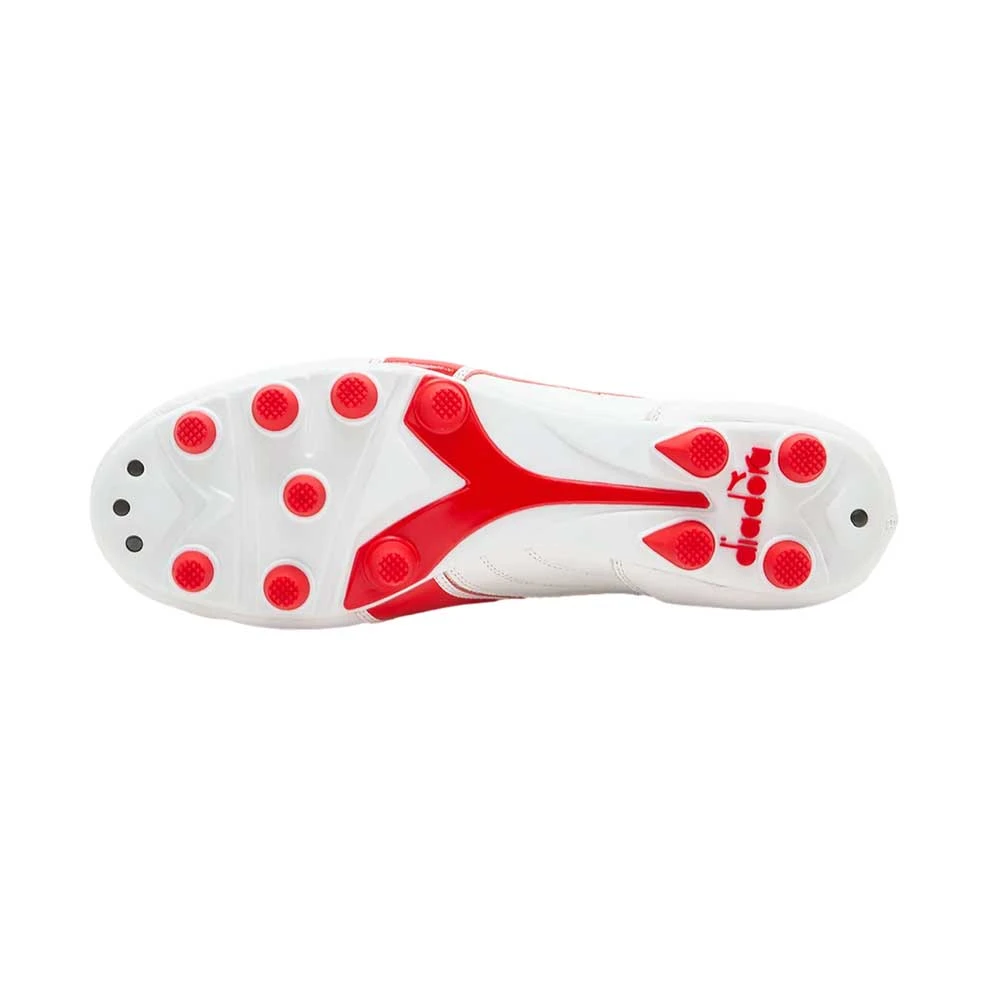 Diadora Men's Brasil Italy OG Lt+ FG Soccer Shoe - White/Milano Red - Image 3