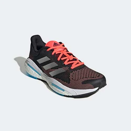 Men's Adidas Solar Glide 5 Running Shoe - Carbon/Silver Met/Turbo - Regular (D) - Image 2