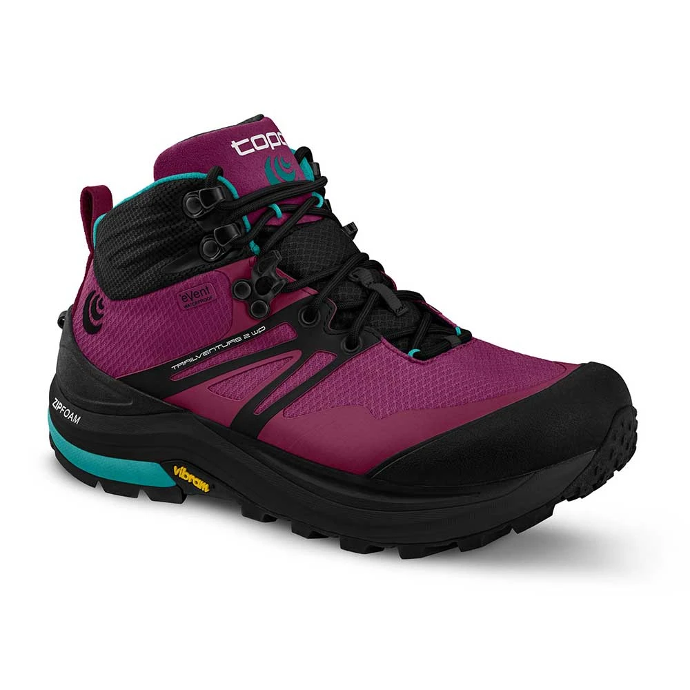 Topo Athletic Women's Trailventure 2 Waterproof Hiking Boot- Raspberry/Black - Regular (B) - Image 2