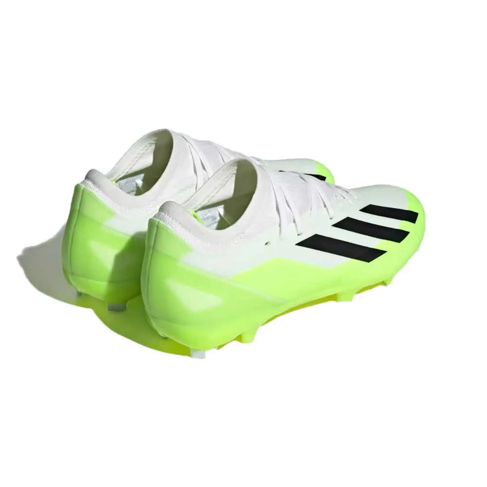 ADIDAS Unisex X Crazyfast .3 FG Cleats- Cloud White / Core Black / Lucid Lemon- Regular (D) - Image 4
