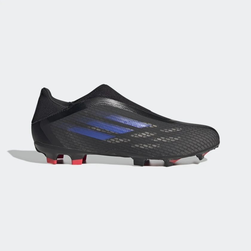 ADIDAS Unisex X Speedflow .3 Laceless FG Soccer Shoe - Black/Sonic Ink/Solar Yellow