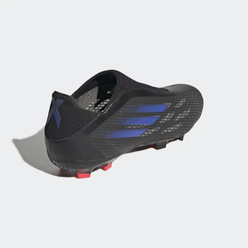 ADIDAS Unisex X Speedflow .3 Laceless FG Soccer Shoe - Black/Sonic Ink/Solar Yellow - Image 2