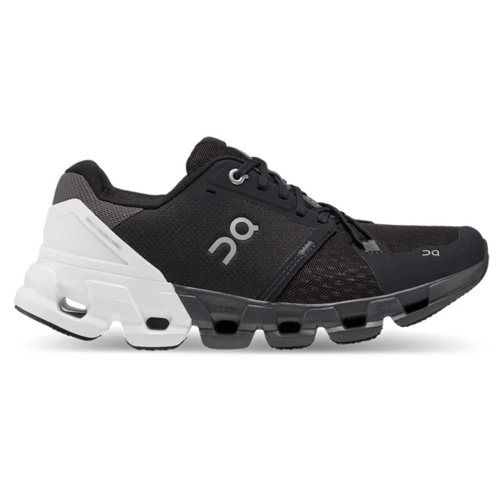 On Running Women's Cloudflyer 4 Running Shoe - Black/White - Wide (D)