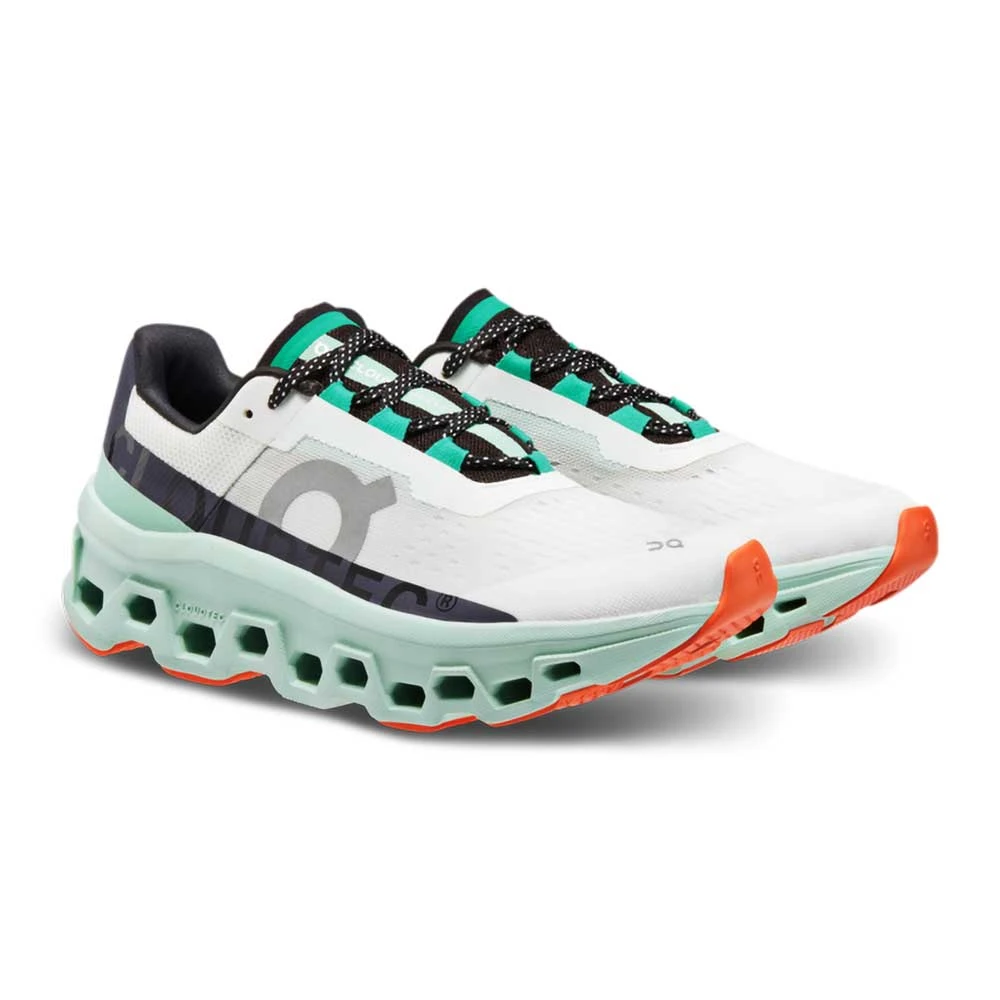 On Running Women's Cloudmonster Running Shoe - Undyed-White/Creek - Regular (B) - Image 2