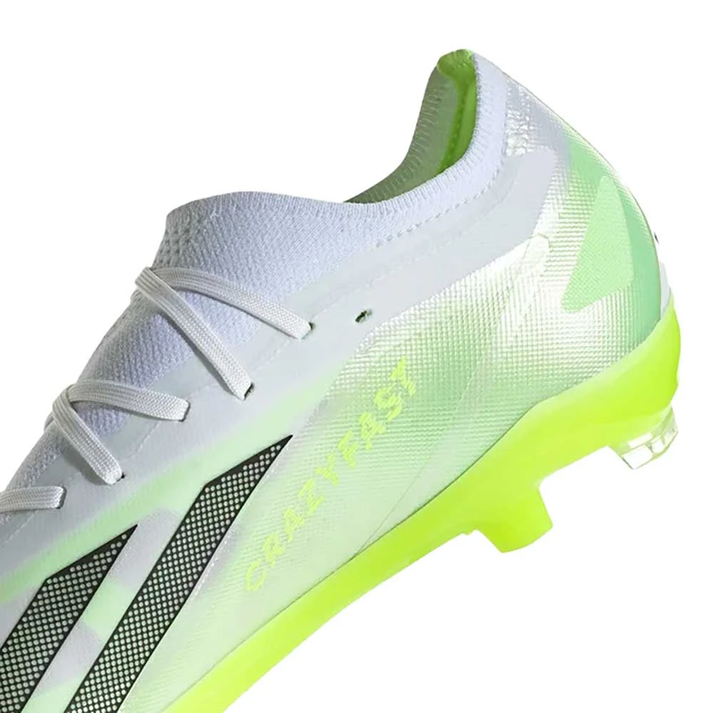 Unisex Adidas X CRAZYFAST.2 FG Soccer Shoe - White, Core Black, Lucid Lemon - Regular (D) - Image 6